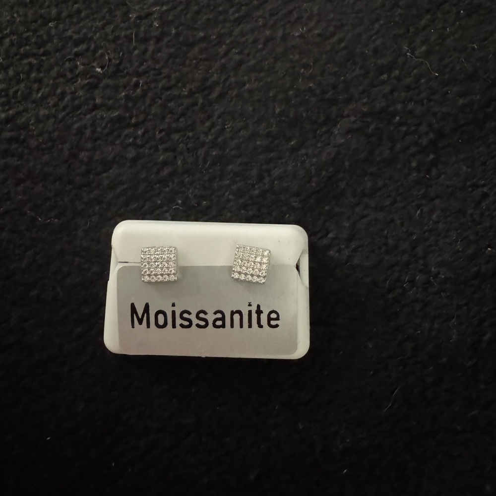 Moissanite Square Stud Earrings